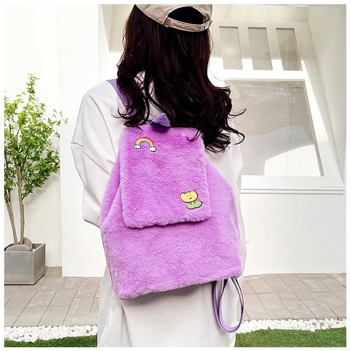 Plush Backpack with Colorful Appliqués Stornfield
