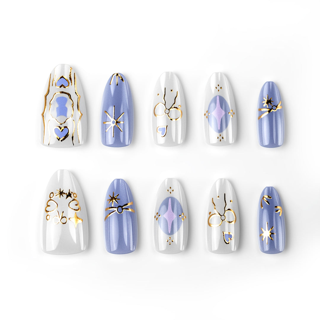 Elegant Glamourous Press-On Nail Art Set
