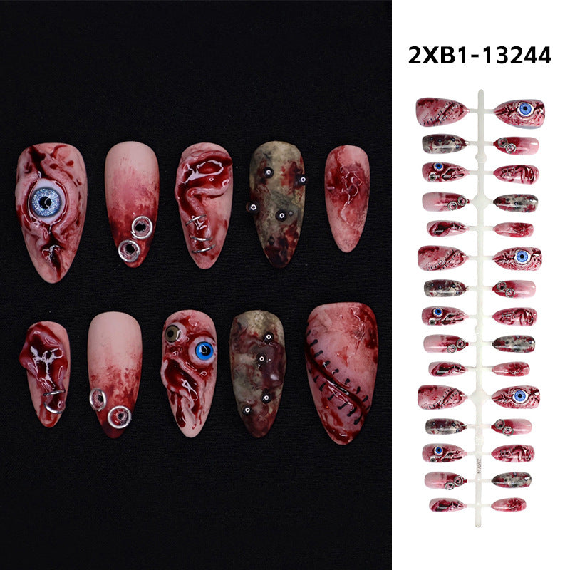 Artistic Theme Press-On Nails Set with Unique Design Elements Stornfield