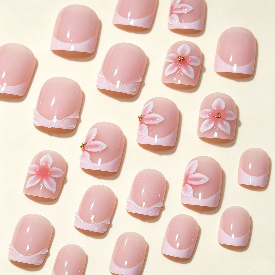 Floral Acrylic Nail Art Tips Stornfield