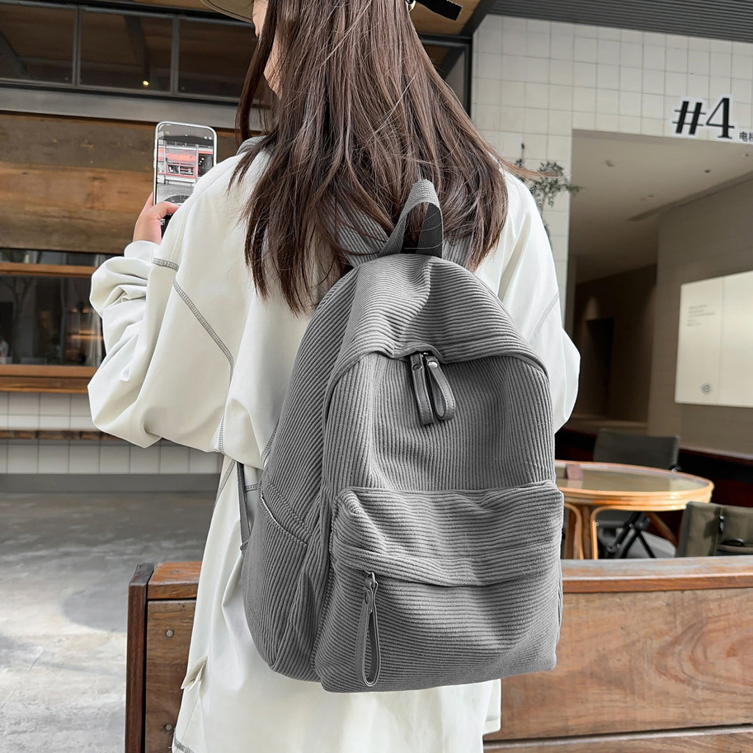 Textured Fabric Casual Backpack Stornfield