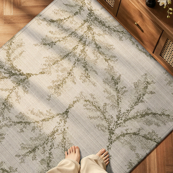 Artistic Leaf Pattern Area Rug