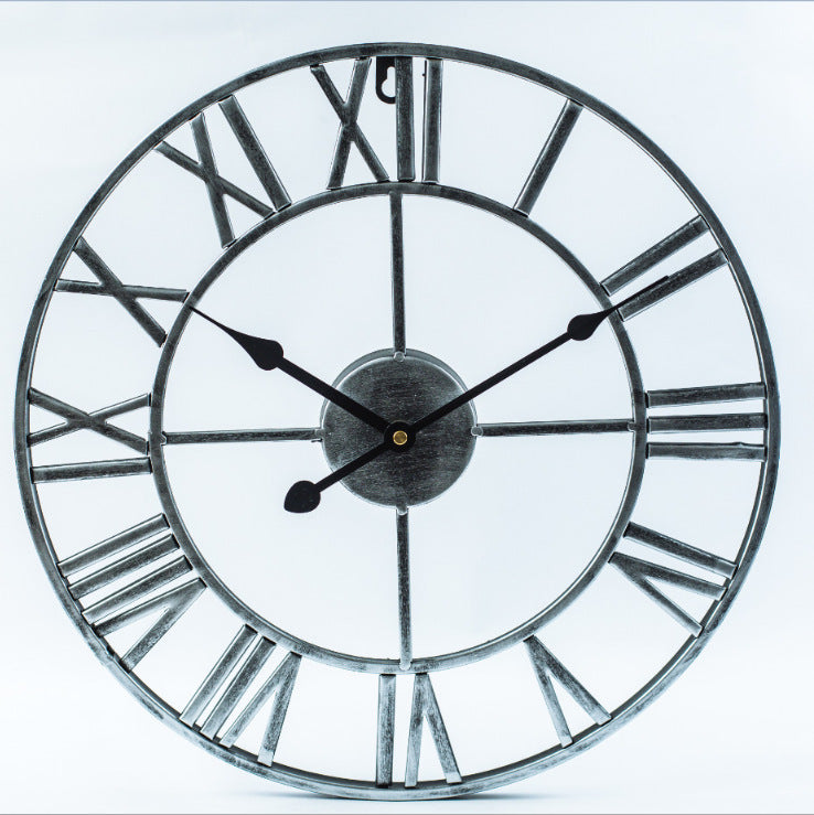 Stornfield | Silent Wall Clock Large Roman Numerals 16 Inch Iron