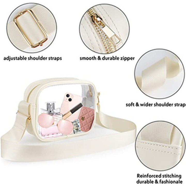 Practical shoulder bag with transparent inserts Stornfield