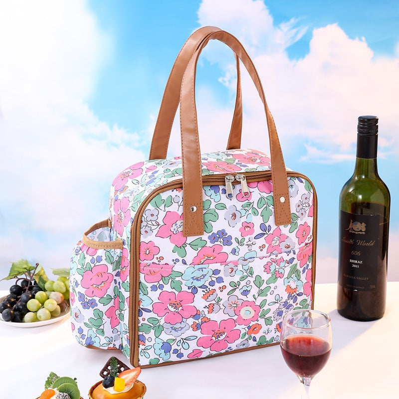 Insulated Tropical Print Lunch Tote