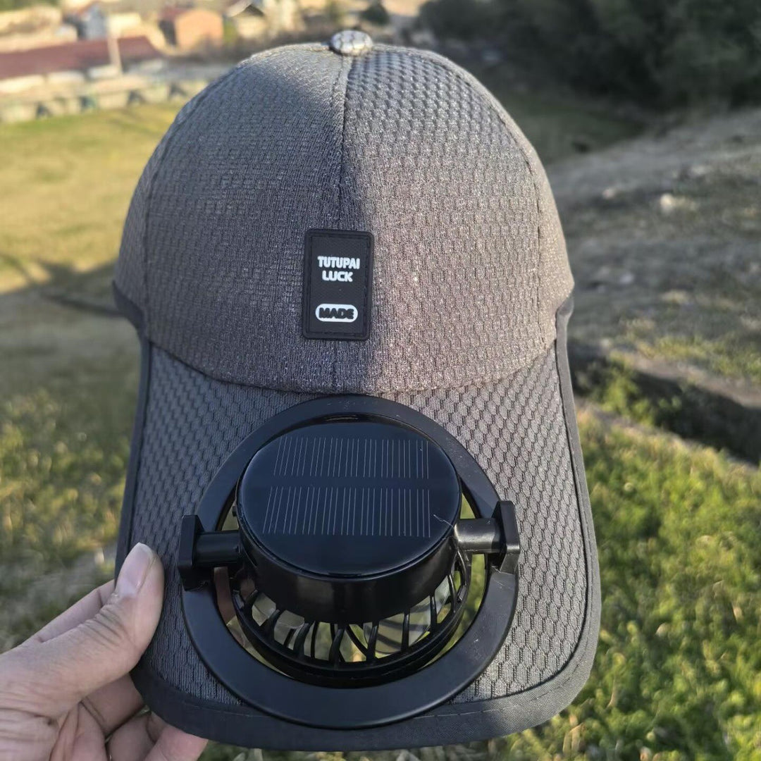 Solar-powered baseball cap with detachable solar fan and breathable honeycomb fabric Stornfield