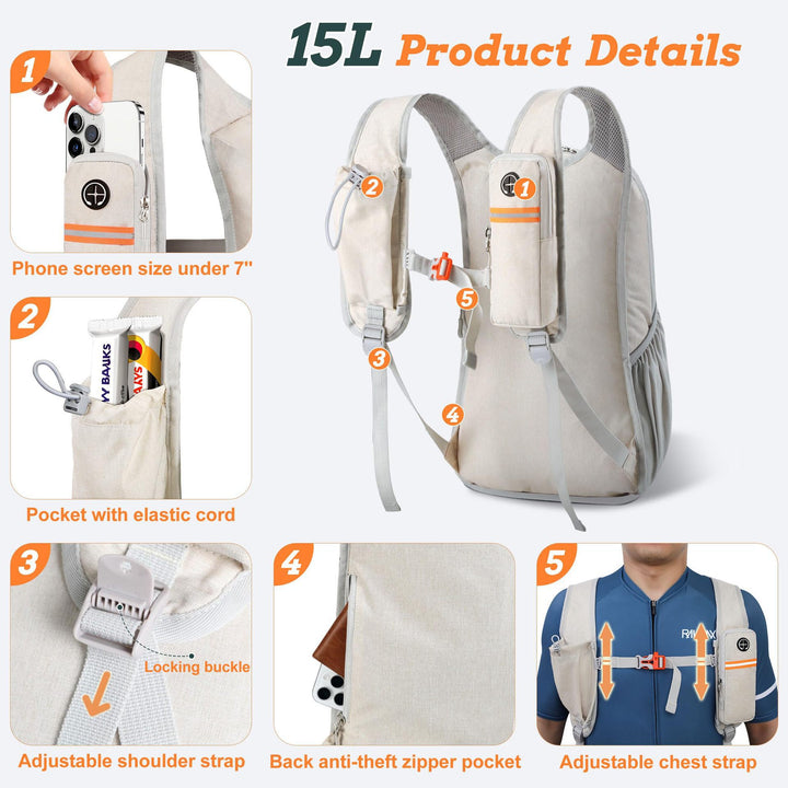 Versatile sports backpack with drink holder and safety compartment Stornfield