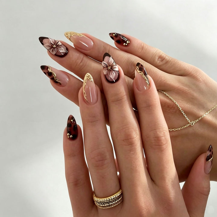 Elegant Press-On Nail Tips with Decorative Bow Stornfield