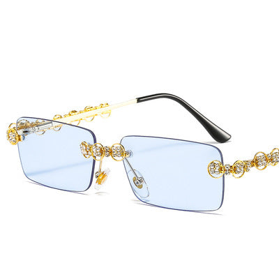 Women's designer sunglasses with sparkling frame and rectangular lenses Stornfield