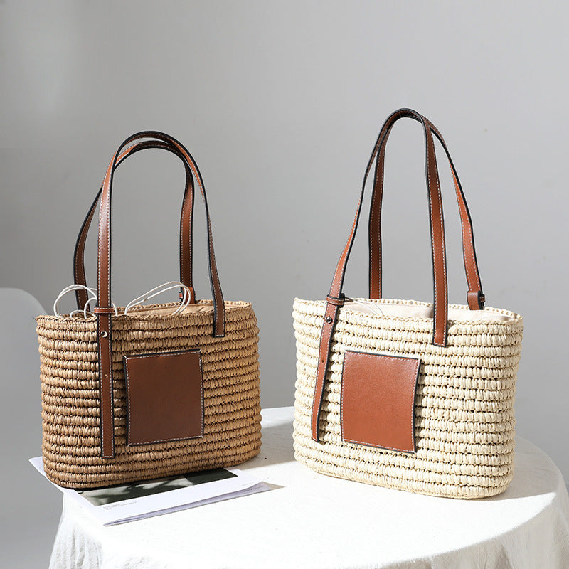 Stylish rat handbag with leather accents Stornfield
