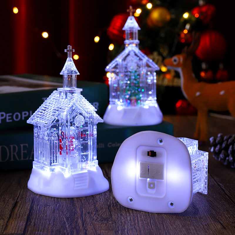 Decorative Christmas lantern with snowman scene Stornfield