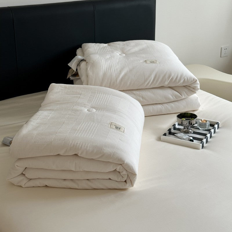 Luxury Hypoallergenic Down-Alternative Duvet Comforter with Box-Stitch Cotton Sateen Shell