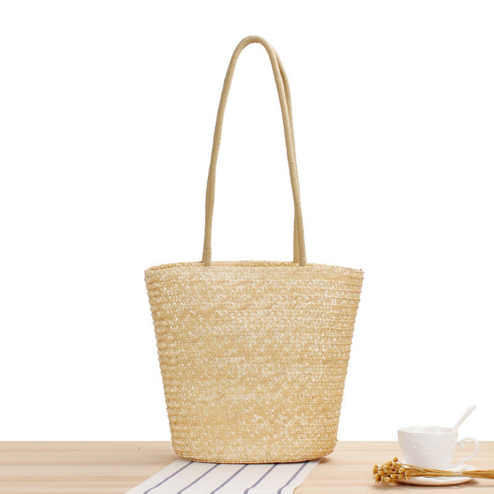 Handcrafted straw bag with long handles Stornfield