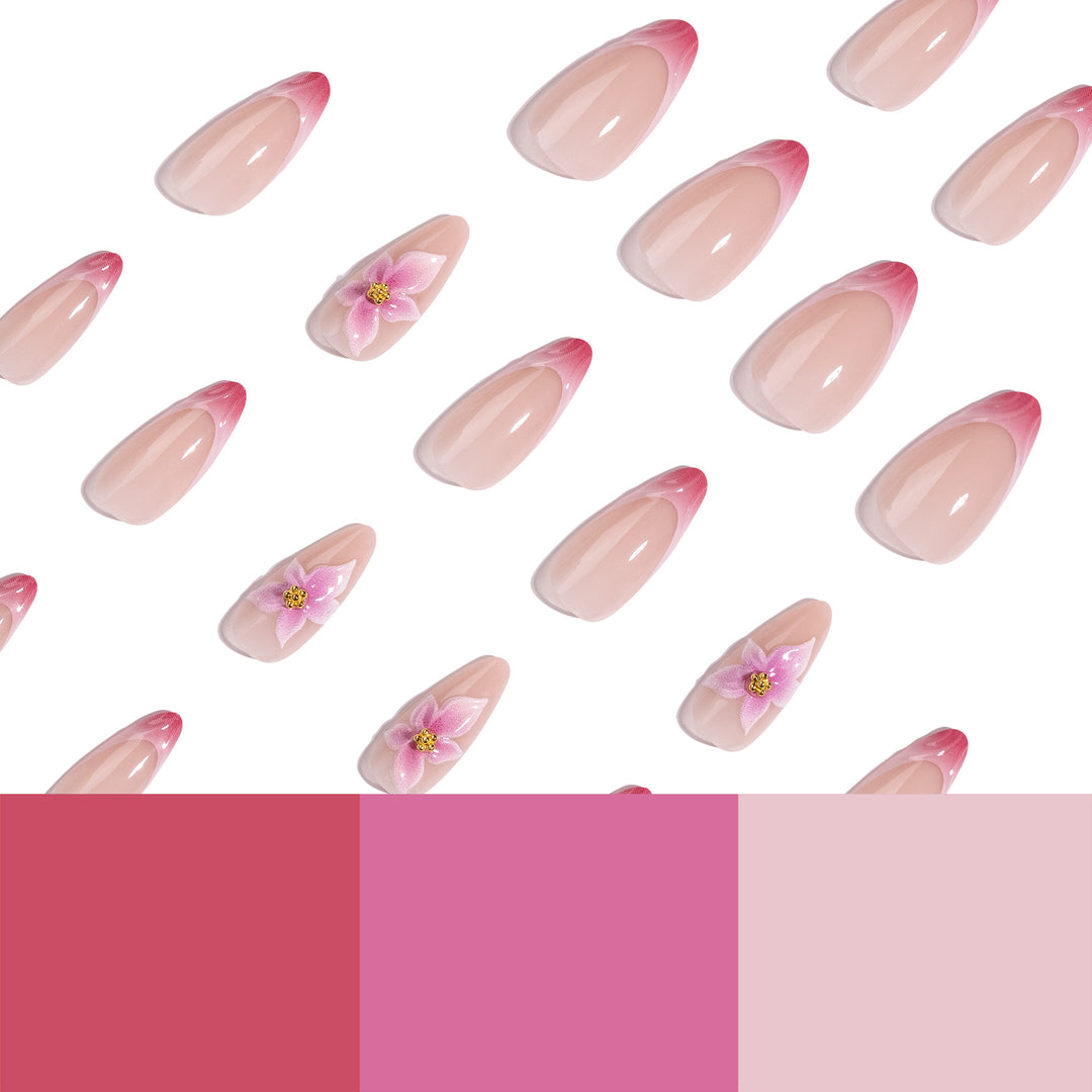 Artistic Nail Extensions with Floral Accents Stornfield