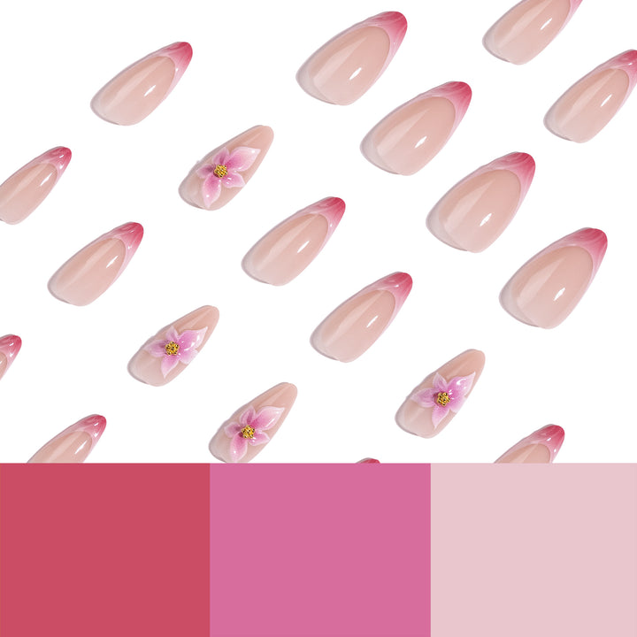 Artistic Nail Extensions with Floral Accents Stornfield