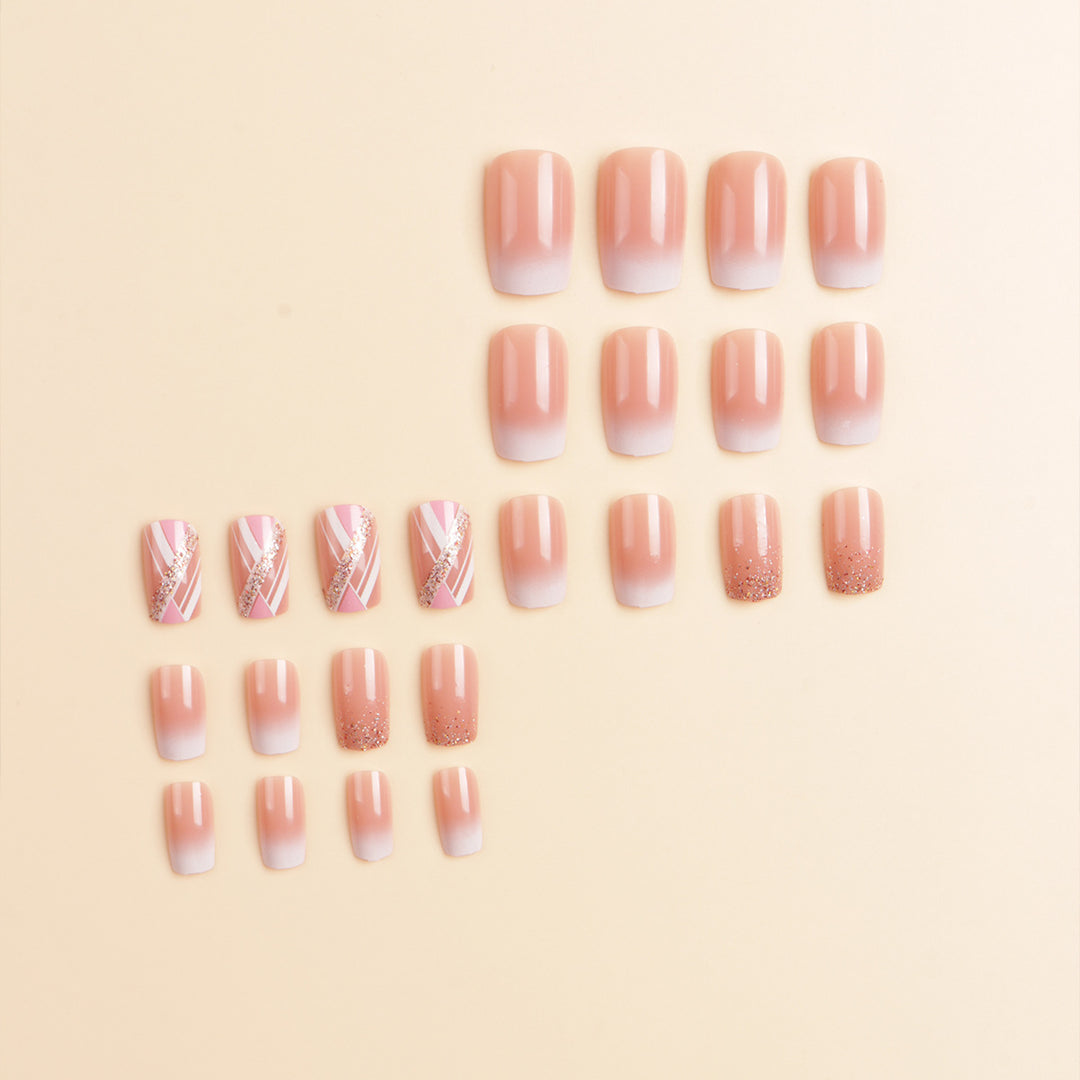 Elegant Glossy Press-On Nail Design Set Stornfield