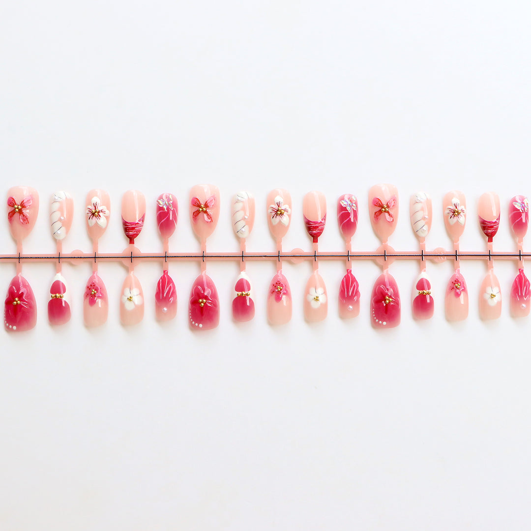 Premium Floral Press-On Nail Art Collection Stornfield