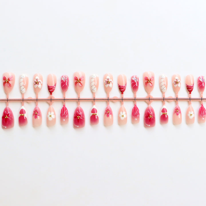 Premium Floral Press-On Nail Art Collection Stornfield