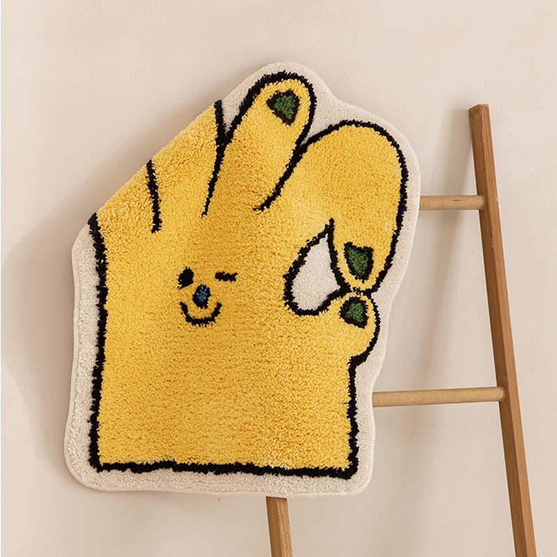 Funny hand-shaped bath mat made of non-slip microfiber plush Stornfield