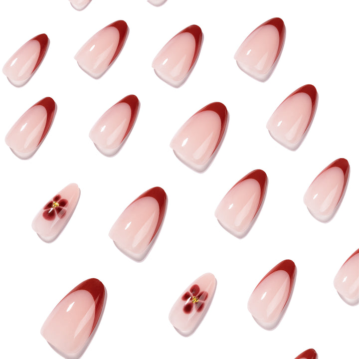 Elegant and artistically designed stiletto nails with flower design Stornfield