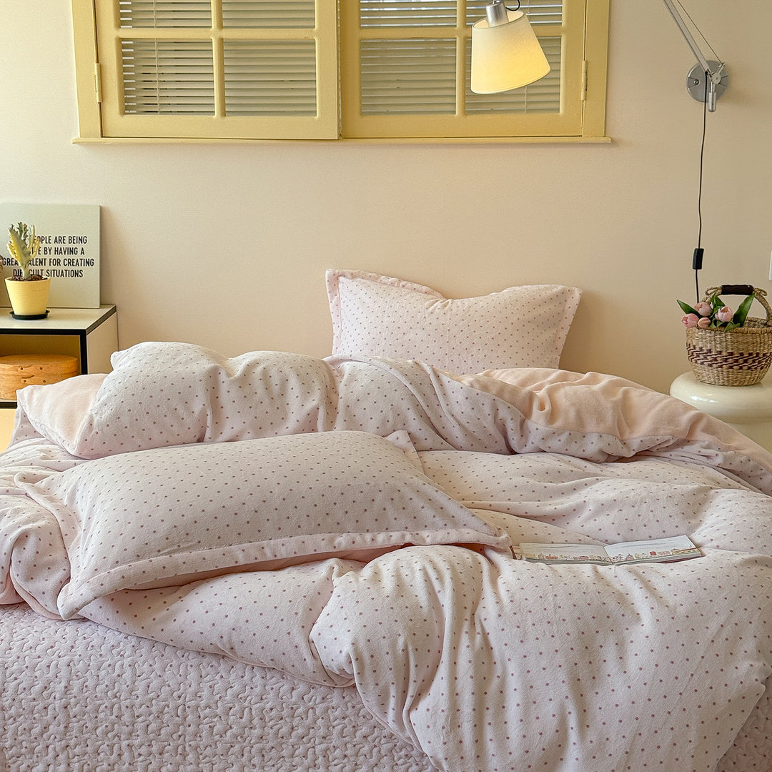 Cozy Dot Print Duvet Set