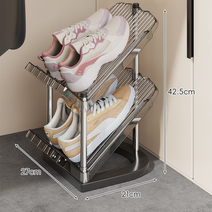 Dual-Tier Adjustable Angled Shoe Organizer