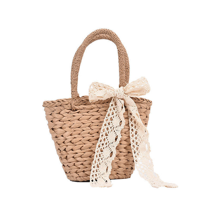 Handmade basket bag with lace accent Stornfield