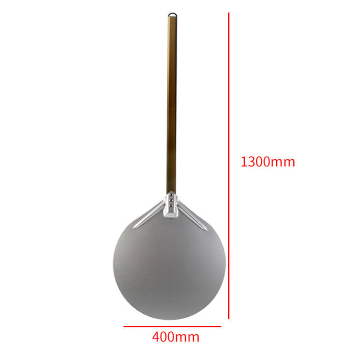 long wooden handled round aluminum pizza peel with reinforced neck Stornfield