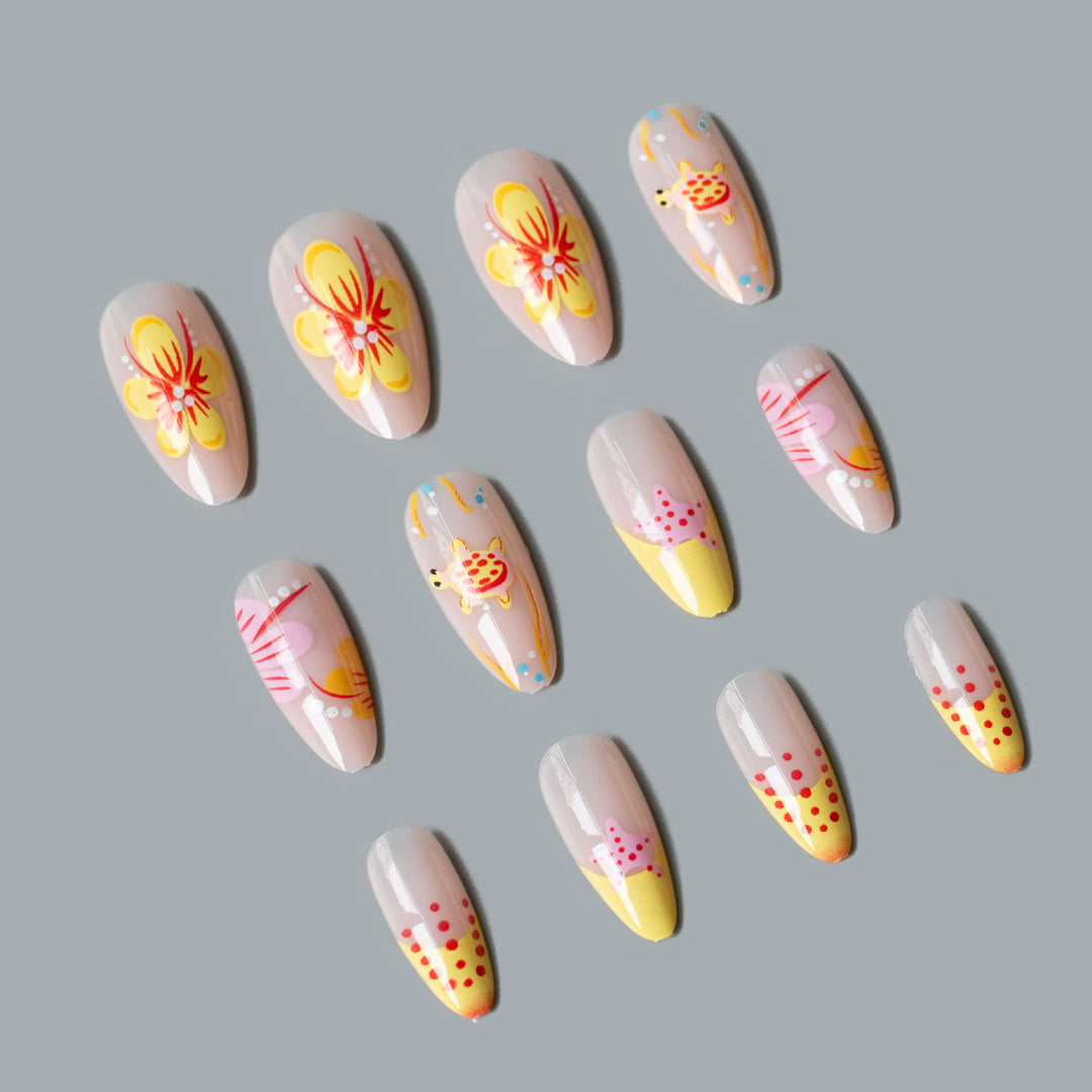 Artistic Ocean-Inspired Nail Art Set