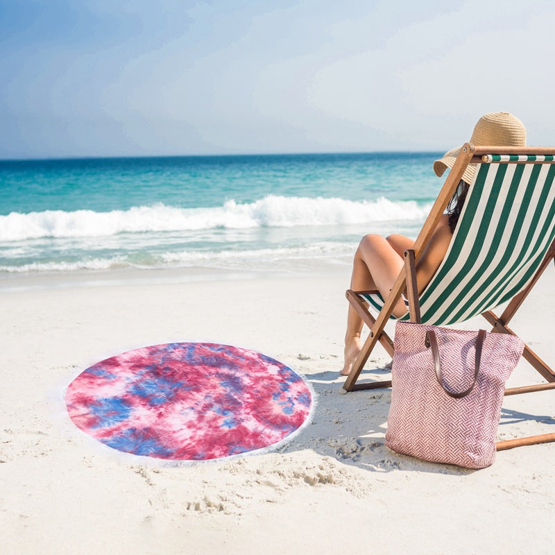 Ladies round beach blanket with fringes Stornfield