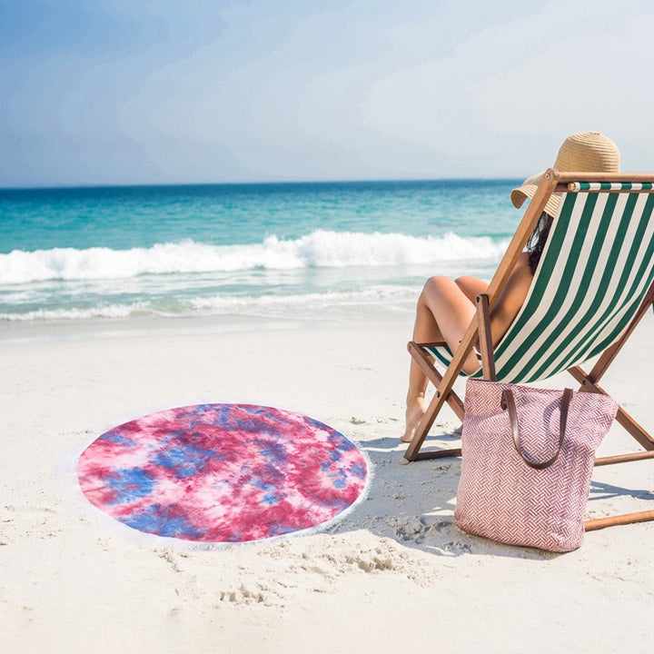 Ladies round beach blanket with fringes Stornfield