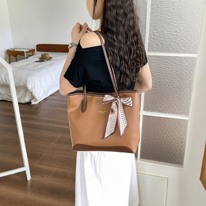 Elegant Bow-Accent Tote Bag