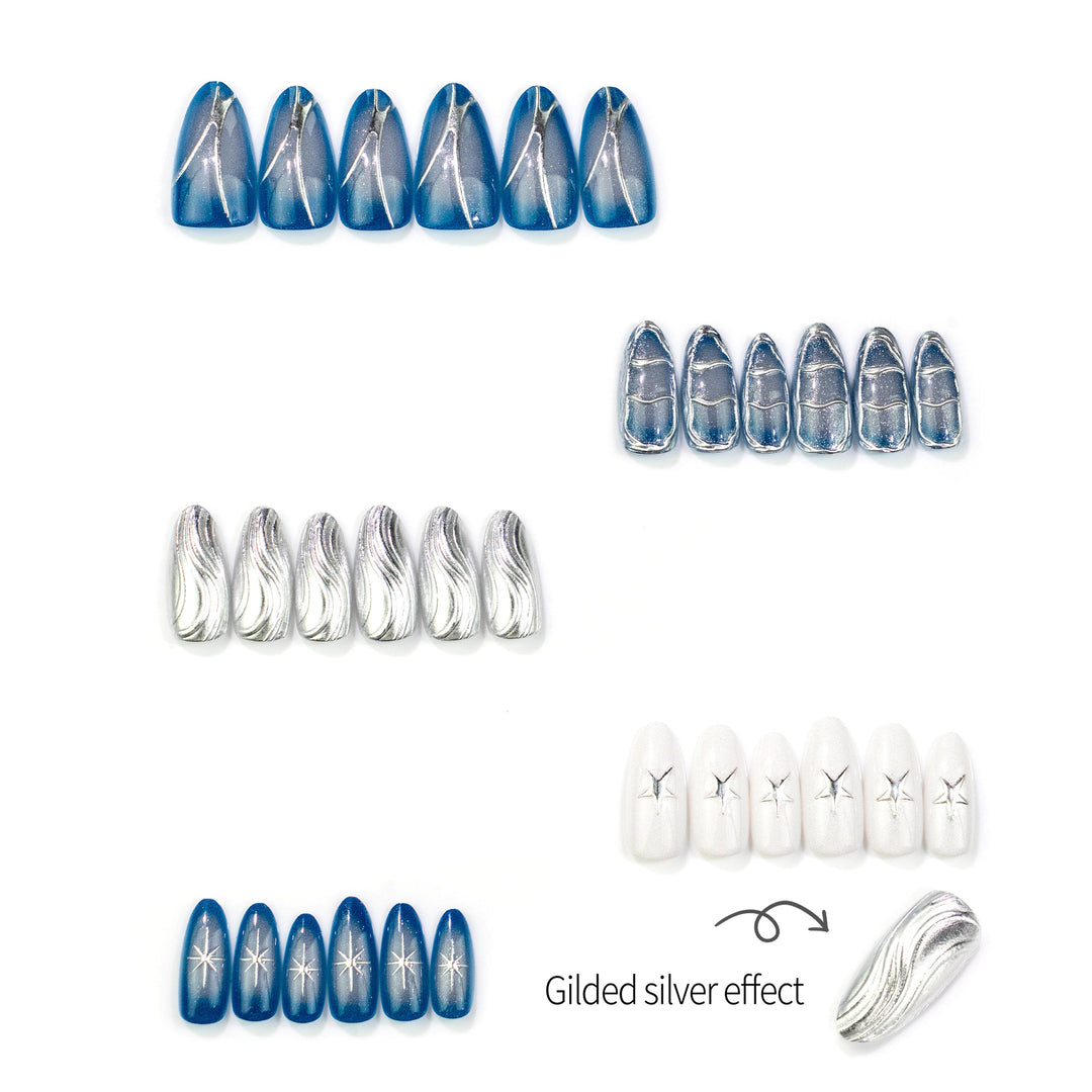 Celestial-Themed Press-On Nail Art Set