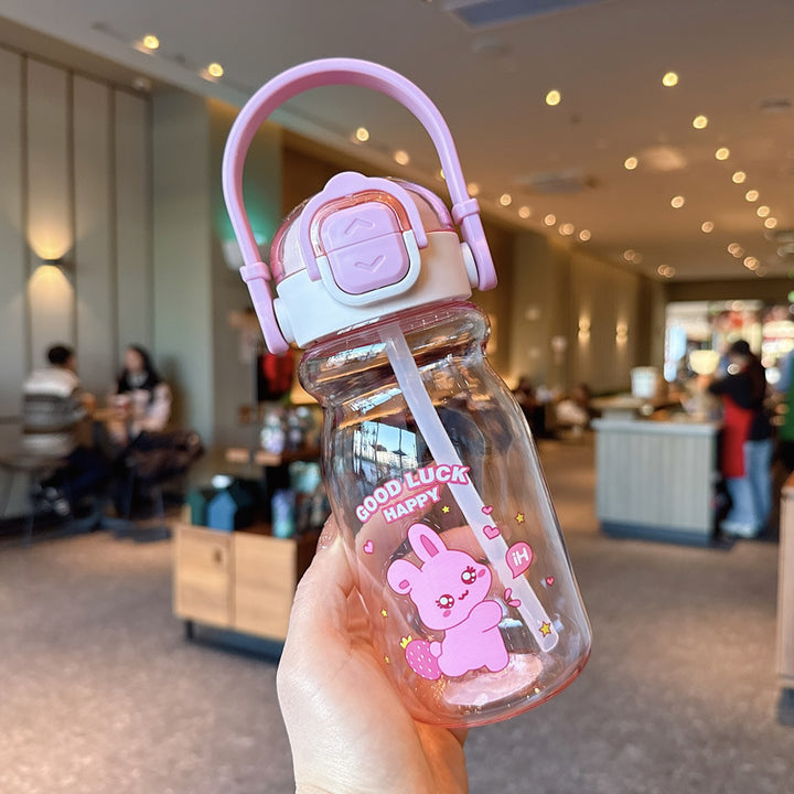 Women's Funny Plastic Drinking Bottle with Integrated Straw Function Stornfield