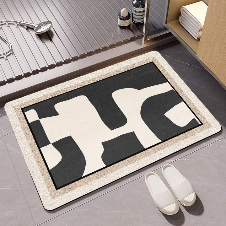 Textured Geometric Bath Mat Stornfield