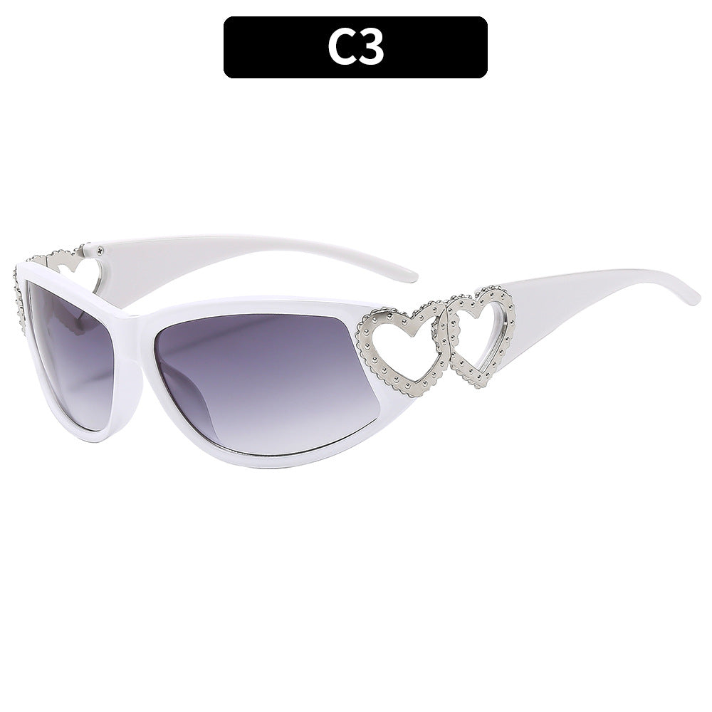Designer Heart-Accented Sunglasses