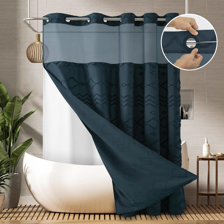 Textured Geometric Shower Curtain Stornfield