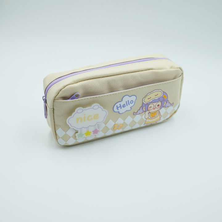 Cute Character Zippered Pencil Case