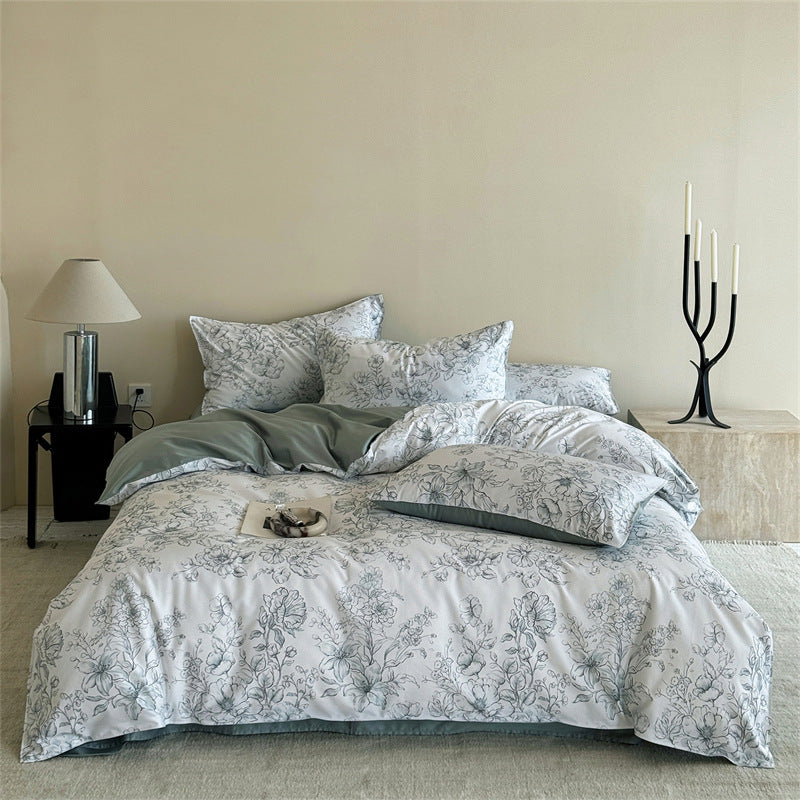 Reversible Brushed Cotton Floral Duvet Cover Set