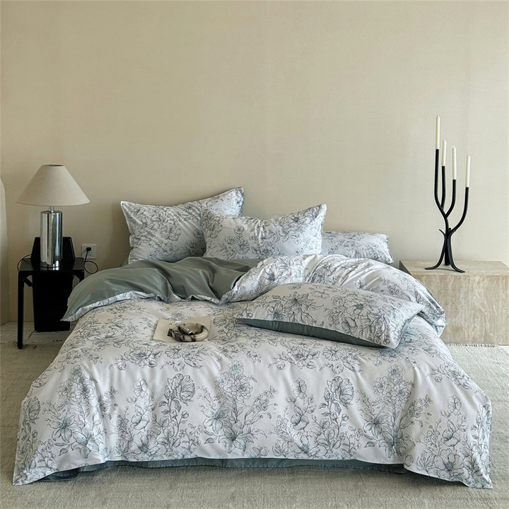 Reversible Brushed Cotton Floral Duvet Cover Set