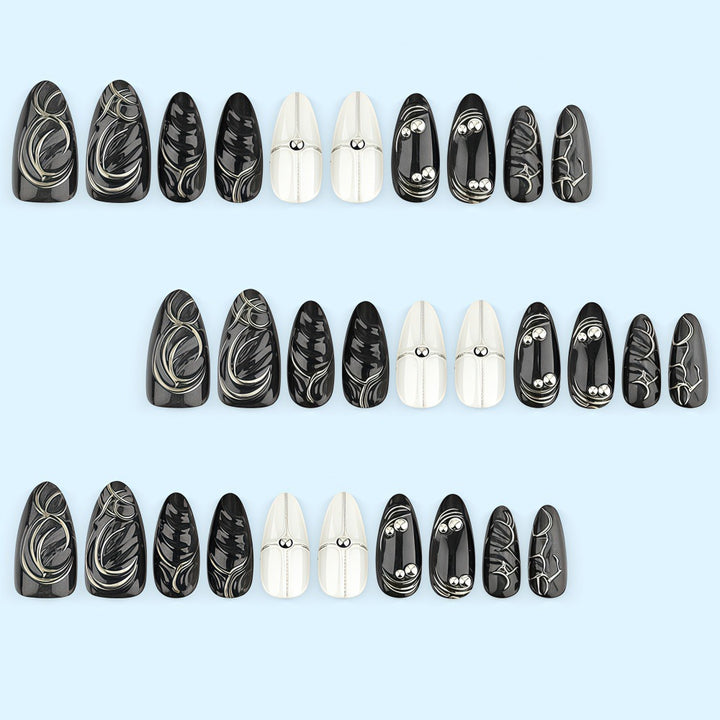 Acrylic Nail Set with Modern Design and Delicate Accents Stornfield