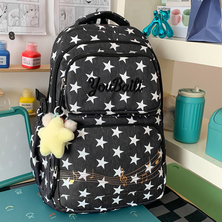 Star-Patterned Canvas Backpack Stornfield