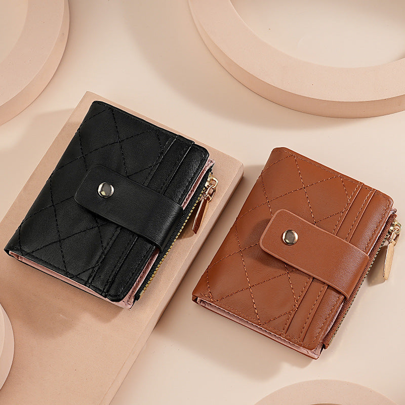 Quilted Leather Zip Wallet