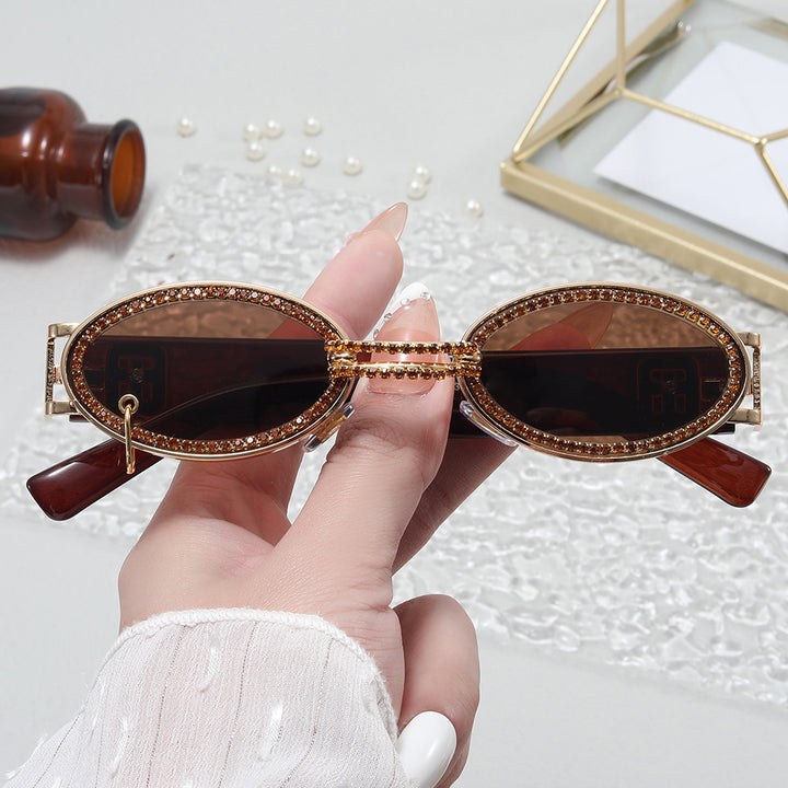Women extravagant fashionable sunglasses with rhinestone-adorned frame Stornfield