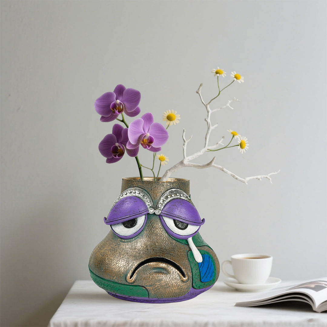 Whimsical Sad Face Planter