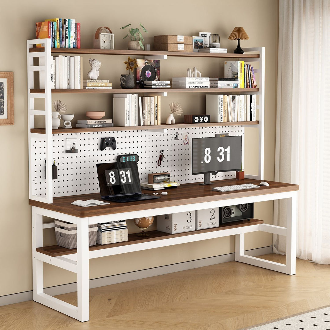 Multifunctional workspace with shelf Stornfield
