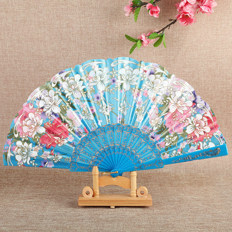 Ladies Elegant Hand Fan with Intricate Floral Patterns Stornfield
