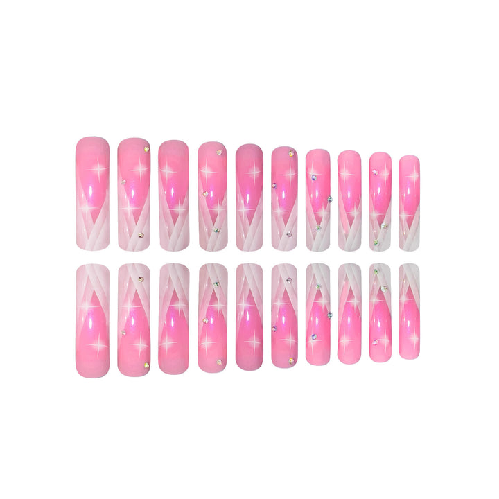 Decorative Stiletto Press-On Nails with Rhinestone Accents Stornfield