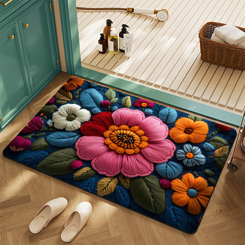 Floral Pattern Bath Mat Stornfield