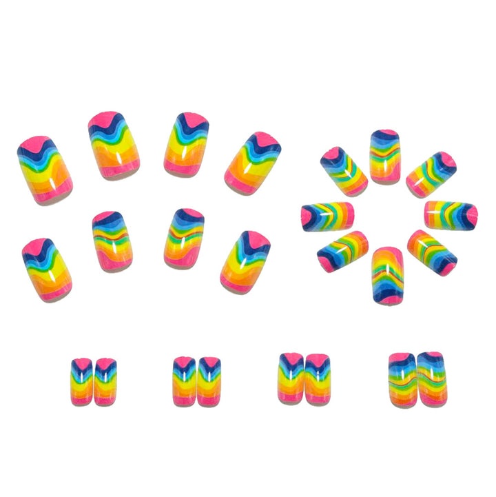 Artificial Nails in Creative Rainbow Design Stornfield